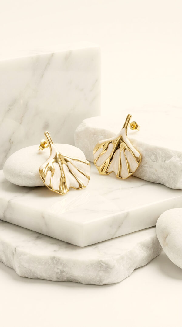 17 White Leaf Earrings