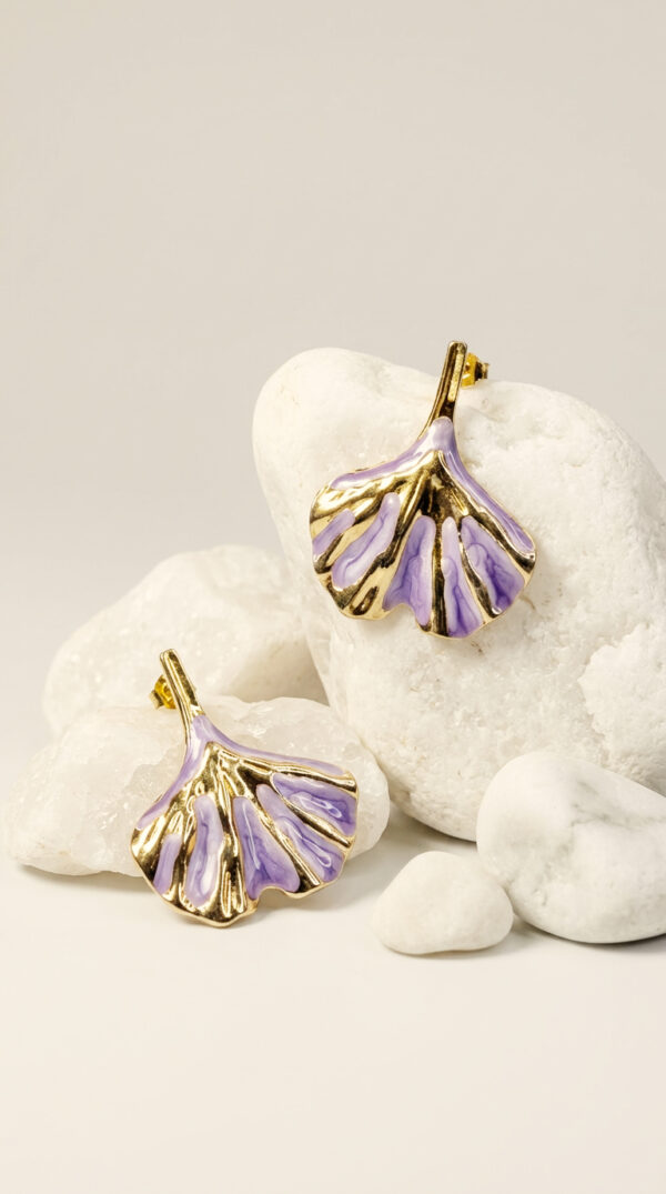 Purple Leaf Earrings