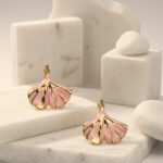Pink Leaf Earrings