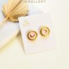 Golden Geometric Petal Studs