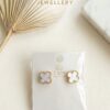 Iridescent Mother-of-Pearl Clover Studs
