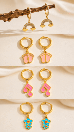 Hoop Baby design Earrings