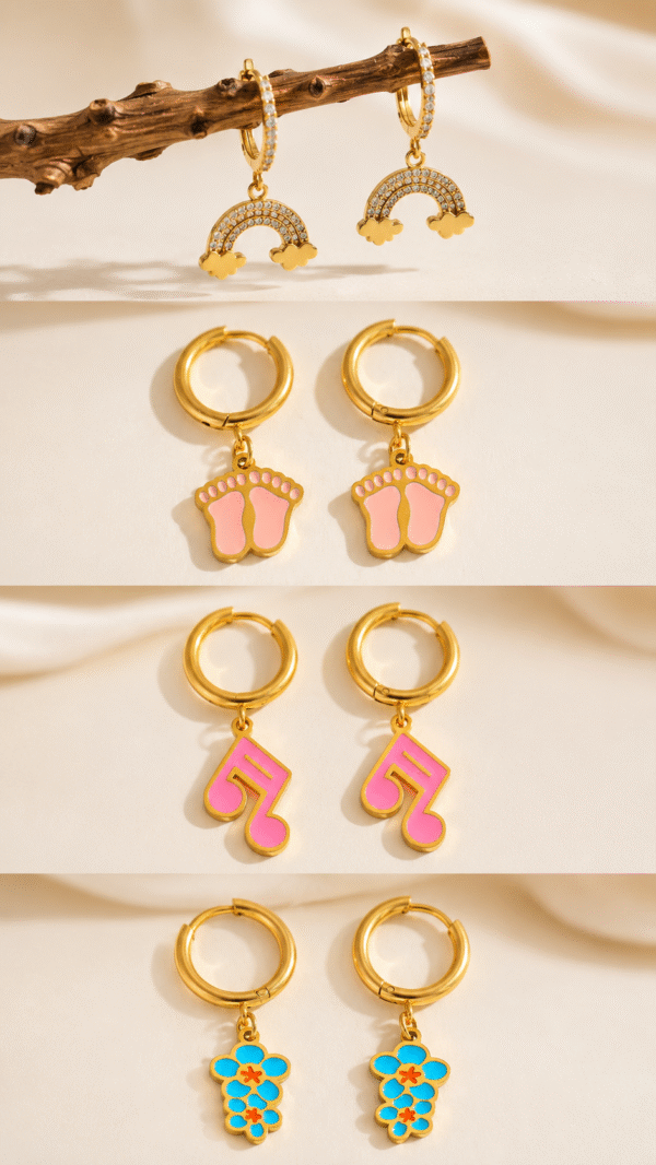 Hoop Baby design Earrings