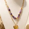Heart Pendant With Purple Necklace