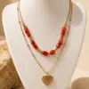 Heart Pendant With Red Necklace
