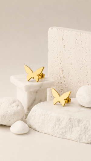 BUTTERFLY DESIGN STUD EARRINGS