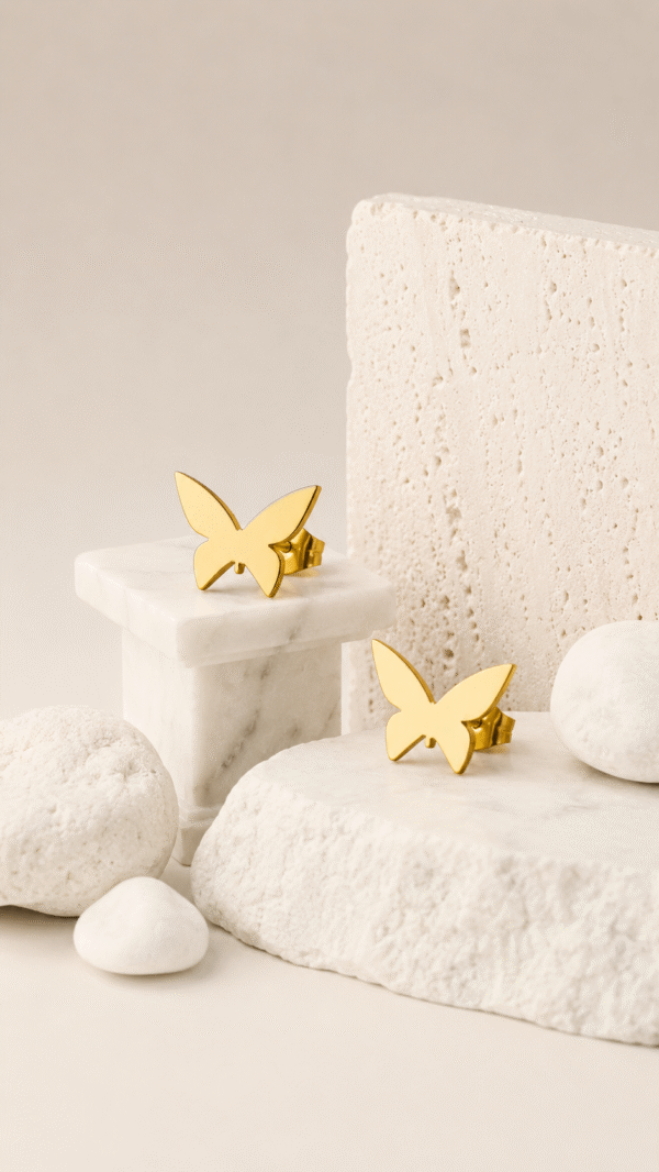 BUTTERFLY DESIGN STUD EARRINGS