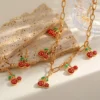 COPPER FANCY CHERRY NECKLACE SET