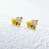KIDS STUD HONEYBEE DESIGN BACK BALL EARRING
