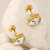 BABY STUD UNICORN DESIGN BACK BALL EARRING