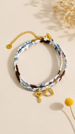 Cloth Bracelet with Charms