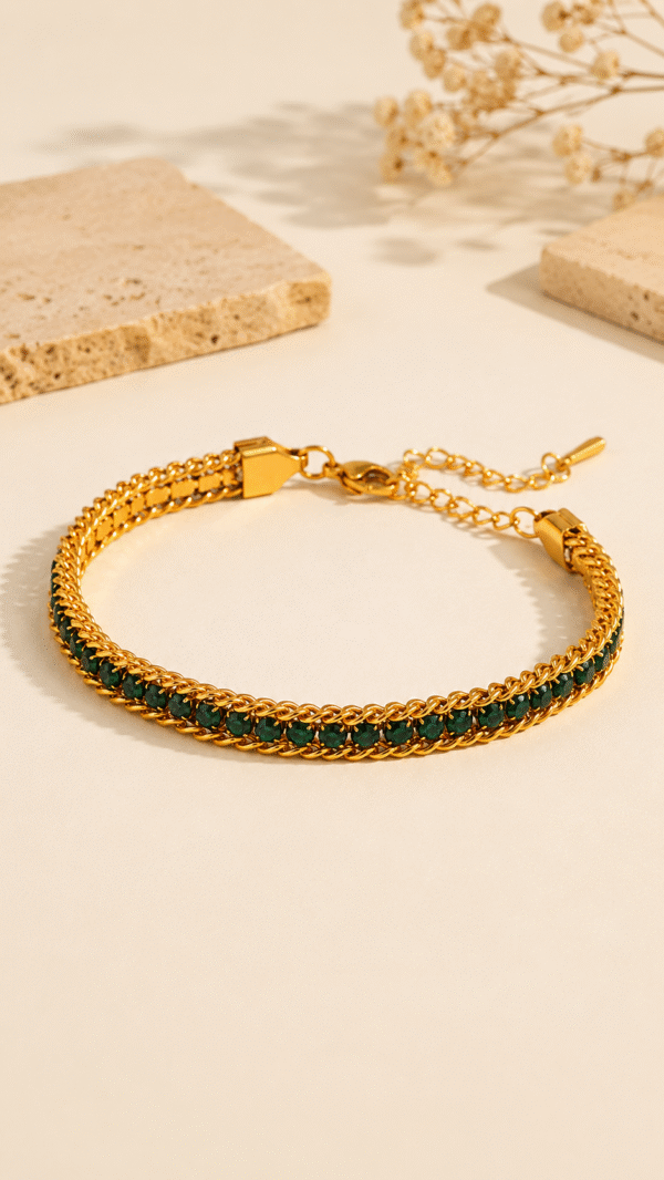 green 9 Green Tennis Bracelet