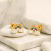 BABY STUD RAINBOW DESIGN BACK BALL EARRING