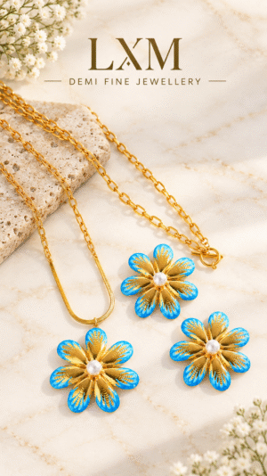 Elegant Flower Pearl 18K Gold-Plated Necklace