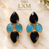 BRASS1 BRASS EARRINGS WITH NATURAL STONE