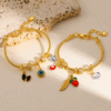 CHARMS9 CHARMS BLUE/RED EVIL EYE BRACELET
