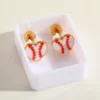 Cute-Heart-Shape-Stud-Earrings-For-Women-Electroplated-304-Stainless-Steel-With-18K-Real-Gold-PVD-Coating-Stone-Free-Inlay-3 TWIST LOCK STUD