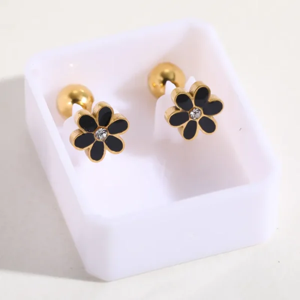 Cute-Panda-Stud-Earrings-For-Women-304-Stainless-Steel-With-18K-Real-Gold-Plated-PVD-Coating-And-Zircon-Inlay-2 TWIST LOCK STUD