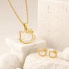 ANIMAL DESIGN PENDANT WITH CHAIN AND EARRING SET