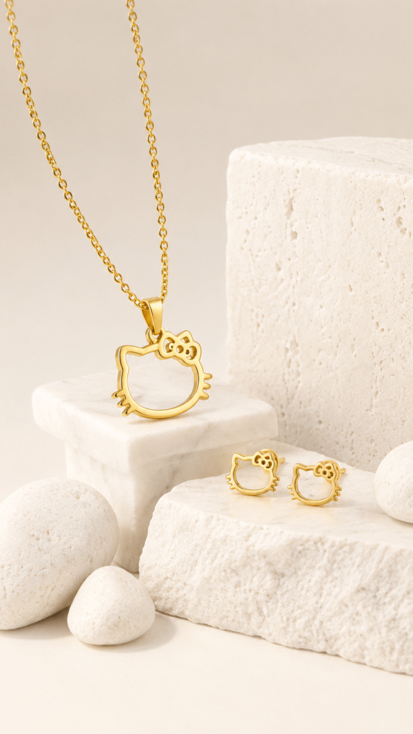 ANIMAL DESIGN PENDANT WITH CHAIN AND EARRING SET