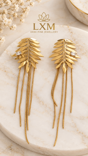 LEAF CUTOUT EARRING LONG