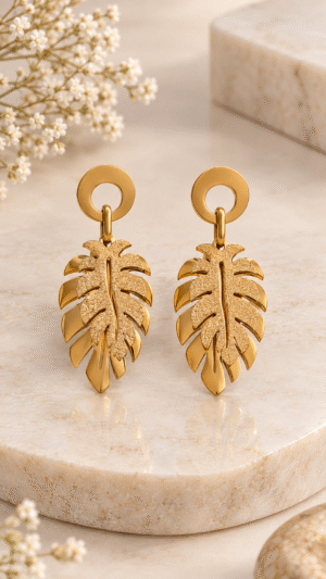 DOUBLE LEAF CUTOUT EARRINGS