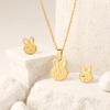 ANIMAL DESIGN PENDANT WITH CHAIN AND EARRING SET