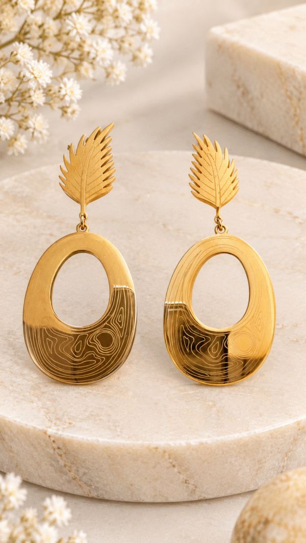 RO L ROUND LEAF EARRING