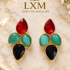 brass9 BRASS EARRINGS WITH NATURAL STONE