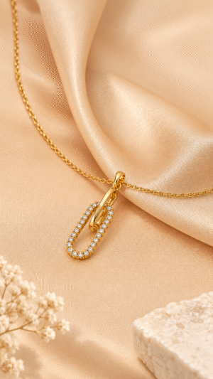 Diamond stone replicate pendant with chain